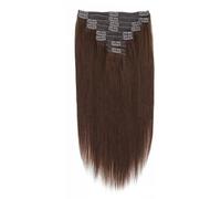 Extensiones de cabello 8 piezas Remy cabello humano Clip Ins Color marrón chocolate grueso sedoso recto Clip en extensiones de cabello humano Clip doble trama Color #4 120G Cabello humano natural(20in