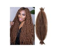 Extensiones de cabello afro trenzado, de 45 a 50 cm, elásticas, preseparadas, con trenzas suaves y crochet for mujeres negras (paquete de 6) Easy Installation and Removal(Dark brown,24inch)