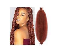 Extensiones de cabello afro trenzado, de 45 a 50 cm, elásticas, preseparadas, con trenzas suaves y crochet for mujeres negras (paquete de 6) Easy Installation and Removal(Coppery red,24inch)