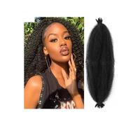 Extensiones de cabello afro trenzado, de 45 a 50 cm, elásticas, preseparadas, con trenzas suaves y crochet for mujeres negras (paquete de 6) Easy Installation and Removal(Black,24inch)