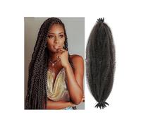 Extensiones de cabello afro trenzado, de 45 a 50 cm, elásticas, preseparadas, con trenzas suaves y crochet for mujeres negras (paquete de 6) Easy Installation and Removal(Brown black,18inch)