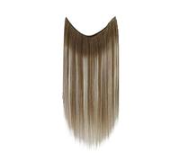 Extensiones De Cabello Con Alambre Pesca Brillo Completo, Humano Real, Postizos For Mujeres, Secreto Grueso FáCil De Usar(16 inches,6 60 6)