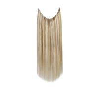 Extensiones De Cabello Con Alambre Pesca Brillo Completo, Humano Real, Postizos For Mujeres, Secreto Grueso FáCil De Usar(20 inches,27P613 (27p60))