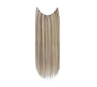 Extensiones De Cabello Con Alambre Pesca Brillo Completo, Humano Real, Postizos For Mujeres, Secreto Grueso FáCil De Usar(18 inches,18 613)