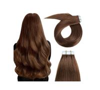 Extensiones de cabello con cinta adhesiva de cabello humano liso for mujeres, cabello Remy brasileño, 20 unidades/1.76 oz, cinta adhesiva invisible de doble cara en extensiones de cabello(Medium Brown