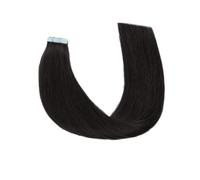 Extensiones de cabello con cinta Remy de brillo completo de 20 piezas, extensión de cabello humano liso y sedoso con trama de piel sin costuras de doble cara(#1B,20 inch)