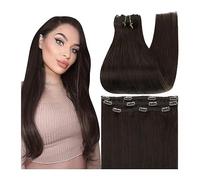 Extensiones de cabello con clip 3 Unids Remy Clip en Extensiones de Cabello Humano Color Extremo Grueso Doble Dibujado Sin Costura Cabello Humano Real 50g Clip en Extensiones de Cabello Recto Grueso R