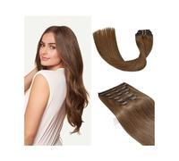 Extensiones de cabello con clip 8 extensiones de cabello humano con clip #6 marrón castaño doble trama gruesa extensiones de cabello brasileño Remy extensiones de cabello liso for mujeres Piezas de ca