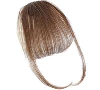 Extensiones de cabello con clip Bang, extensiones de cabello humano con clip Bang | Clip en Air Bangs Flequillo francés | Postizos con flecos de color natural, elegante extensión de cabello con flequi