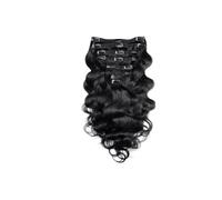 Extensiones de cabello con clip Cabello humano Onda del cuerpo brasileño Clip en 8 piezas/juego Clip de color negro natural Ins Cabello Remy 10-26 pulgadas, 120 g/juego Easy Installation and Remov