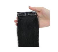 Extensiones de cabello con clip, cabello humano real, postizos cortos for mujeres con cabello fino que añaden volumen al cabello. Wear and Go(Natural Black,30cm)