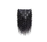 Extensiones de cabello con Clip de 10-26 pulgadas, cabello humano brasileño con ondas profundas, Clip en Color negro Natural, cabello Remy for mujeres Easy Installation and Removal(20inches)