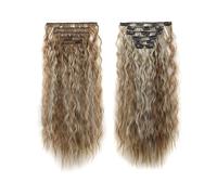 Extensiones de cabello con clip de 24 pulgadas for mujeres, 6 piezas de postizos sintéticos rizados y ondulados largos Easy Installation and Removal(6H613)