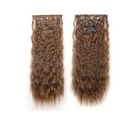 Extensiones de cabello con clip de 24 pulgadas for mujeres, 6 piezas de postizos sintéticos rizados y ondulados largos Easy Installation and Removal(2M30)