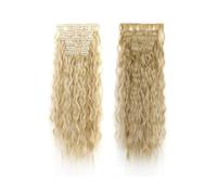 Extensiones de cabello con clip de 24 pulgadas for mujeres, 6 piezas de postizos sintéticos rizados y ondulados largos Easy Installation and Removal(24H613)