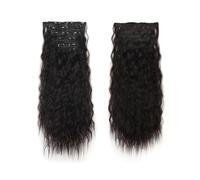 Extensiones de cabello con clip de 24 pulgadas for mujeres, 6 piezas de postizos sintéticos rizados y ondulados largos Easy Installation and Removal(Dark brown)