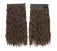 Extensiones de cabello con clip de 80 cm, 1 pieza de postizo sintético ondulado ondulado for mujeres 140 g Easy Installation and Removal(Light brown)