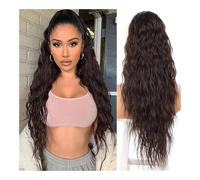 Extensiones de cabello con clip de cola de caballo con cordón rizado para la salud, peluca de cola de caballo, postizo de onda profunda, cuidado del cuerpo (marrón claro, 10 pulgadas)