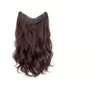 Extensiones de cabello con Clip en forma de U for mujer, largo sintético ondulado, 16 pulgadas/20 pulgadas/24 pulgadas, accesorios for el cabello Easy Installation and Removal(Dark Brown,16inches)