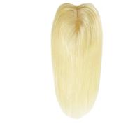 Extensiones de cabello con clip for mujer, cabello humano natural fino, sin raya ni flequillo, liso sedoso, color rubio 613#. para mujeres encantadoras(16 inch,14x16cm)