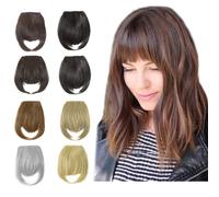 Extensiones de cabello con flequillo Qunlinta con clip, una pieza con flequillo, postizo, accesorios de cabello sint tico para mujeres