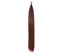 Extensiones de cabello con plumas, 2 piezas de extensiones de cabello sintético liso de hueso largo, fácil de sedoso, paquete de trenza de ganchillo a granel, trenzado de fibra preestirada (color: 4,