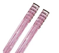 Extensiones de cabello con purpurina - 20 pulgadas - 12 clips luminosos para peluca | Cabello brillante resistente al calor | Para, festival, disfraz, dama de, cosplay, niñas, mujeres.