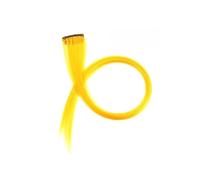 Extensiones de cabello con tinte de oreja for mujer, 2 uds., tiras de colores, un Clip, extensiones de cabello largo for uso diario Wear and Go(Lemon Yellow)