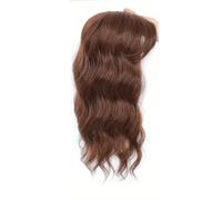 Extensiones de cabello de 14 pulgadas para mujeres con cabello fino, base grande de 6,5 x 6,5 pulgadas con flequillo, piezas de peluca de encaje invisibles hechas a mano agrega volumen al cabello
