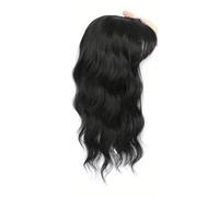 Extensiones de cabello de 14 pulgadas para mujeres con cabello fino, base grande de 6,5 x 6,5 pulgadas con flequillo, piezas de peluca de encaje invisibles hechas a mano agrega volumen al cabello