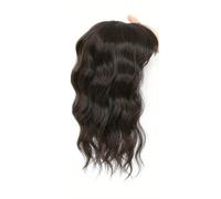 Extensiones de cabello de 14 pulgadas para mujeres con cabello fino, base grande de 6,5 x 6,5 pulgadas con flequillo, piezas de peluca de encaje invisibles hechas a mano agrega volumen al cabello
