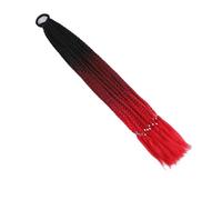 Extensiones de cabello de color de 24 pulgadas, extensiones de cola de caballo trenzada, pelucas trenzadas con bandas de goma, postizos sintéticos Wear and Go(C6)