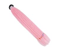 Extensiones de cabello de color de 24 pulgadas, extensiones de cola de caballo trenzada, pelucas trenzadas con bandas de goma, postizos sintéticos Wear and Go(A16)