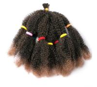 Extensiones de cabello de ganchillo sintético rizado 12 pulgadas Ombre trenzado cabello afro rizado trenzas a granel paquetes rubios Bug Black-1B/27HL-12inches-CHINA-6Pcs/Lot