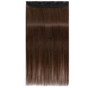 Extensiones de cabello de una pieza de uso diario, 3/4 de cabeza completa con clip en Remy para mujeres, para más volumen de cabello (marrón medio, 40,6 cm)