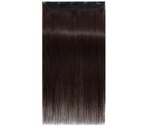 Extensiones de cabello de una pieza de uso diario, 3/4 de cabeza completa con clip en Remy para mujeres, para más volumen de cabello (marrón oscuro, 24 pulgadas)
