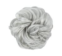 Extensiones de cabello Donut Hair Chignons Hairpiece Hairpiece Extensiones de cola de caballo sintéticas Scrunchies para mujeres Tan Humana (White, One Size)