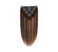 extensiones de cabello Extensiones de cabello con clip Cabello humano real P4-27 Balayage Marrón medio Rubio mezclado Recto Grueso Invisible Remy Cabello natural Doble trama 8 piezas/paquete La mejo