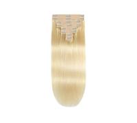 extensiones de cabello Extensiones de cabello con clip de cabello humano real de 40,6 a 24.0 in, rubio, 100% cabello humano Remy, suave, sedoso, liso, for mujeres, 8 piezas, 18 clips, un paquete (#613