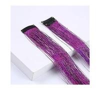 Extensiones de cabello Extensiones de cabello con clip Extensiones de cabello de color 22 pulgadas Clip de color recto en la extensión del cabello Rainbow Party Highlights Peluca sintética for niñas P