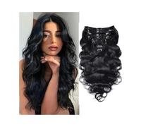 Extensiones de cabello Extensiones de cabello con clip, largas, onduladas, rizadas, negras, naturales, for uso diario y fiestas(14inches,120g)