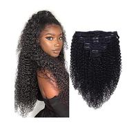 Extensiones de cabello Extensiones de cabello rizado con clip Cabello humano for mujeres negras - 8 Piezas/Set # 1B Extensiones de cabello humano Remy brasileño de doble trama Grueso hasta los extre