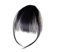 Extensiones de cabello humano 100% con clip, flecos negros naturales con patillas y sienes, 30 g, peluca frontal sin costuras para uso diario y para fotografiar