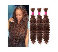 Extensiones de cabello humano a granel #30 for trenzas bohemias, ondas profundas, trenzas birmanas, sin trama(16 18 20)