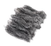 Extensiones de cabello humano afro rizado gris mixto, 50 g/paquete, for trenzas de rastas y crochet. Easy Installation and Removal(12inch)