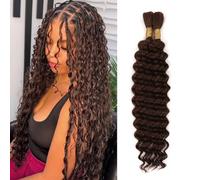 Extensiones de cabello humano Boho Braids, 100 g, 2 paquetes, sin trama(4#,16 Inch(50g/Bundle x2))