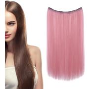 Extensiones de cabello humano clip ins, clip en extensiones de cabello - Pieza de peluca invisible | Peluca invisible de aspecto natural, copa de pelo liso de 20 pulgadas de largo para fiesta de baile
