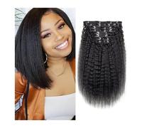 Extensiones de cabello humano con clip, 8 unidades por juego, de cabello humano brasileño Remy, color natural, de 10 a 26 pulgadas Easy Installation and Removal(24inches,120g)