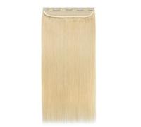 Extensiones de cabello humano con clip de una pieza, cabello humano rubio, 3/4, extensiones de cabello completo, liso, 120 g/set agrega volumen al cabello (22 pulgadas)