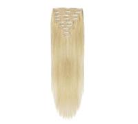 Extensiones de cabello humano con clip de uso diario, 8 unidades, 40,6 - 66 cm, brasileño Virgin Remy para mujeres, doble trama, invisible, sin costuras (613,18 pulgadas)